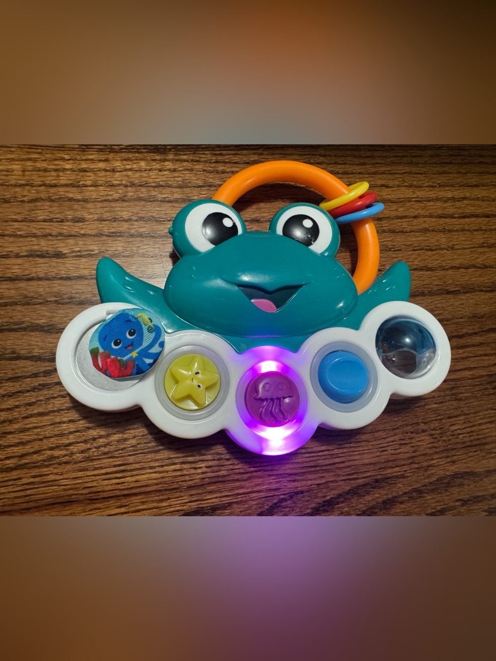 Baby Einstein Teal Crab Light-Up Rattle Toy for Kids